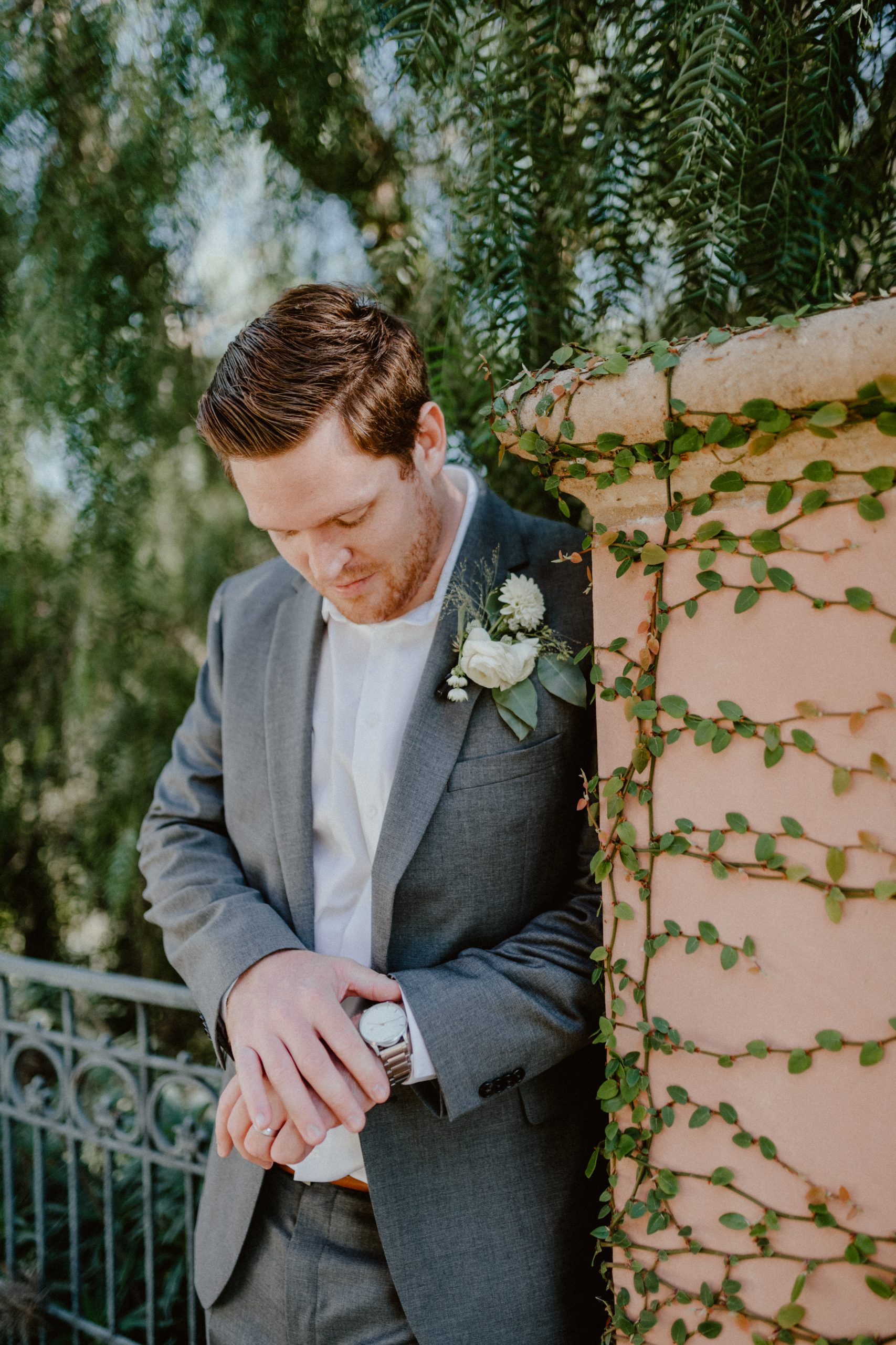 Groom style inspiration with grey suit with white floral boutonniere | San Diego Wedding Photographer, San Diego California Elopement Photographer, Destination Wedding Photographer, Destination Elopement Photographer, Newlywed moments ideas, Newlywed Photography inspiration, California Elopement ideas, San Diego Wedding Inspiration, Romantic Boho Wedding Ideas, Romantic Elopement Inspiration, Bohemian Wedding Ideas | chelseaabril.com