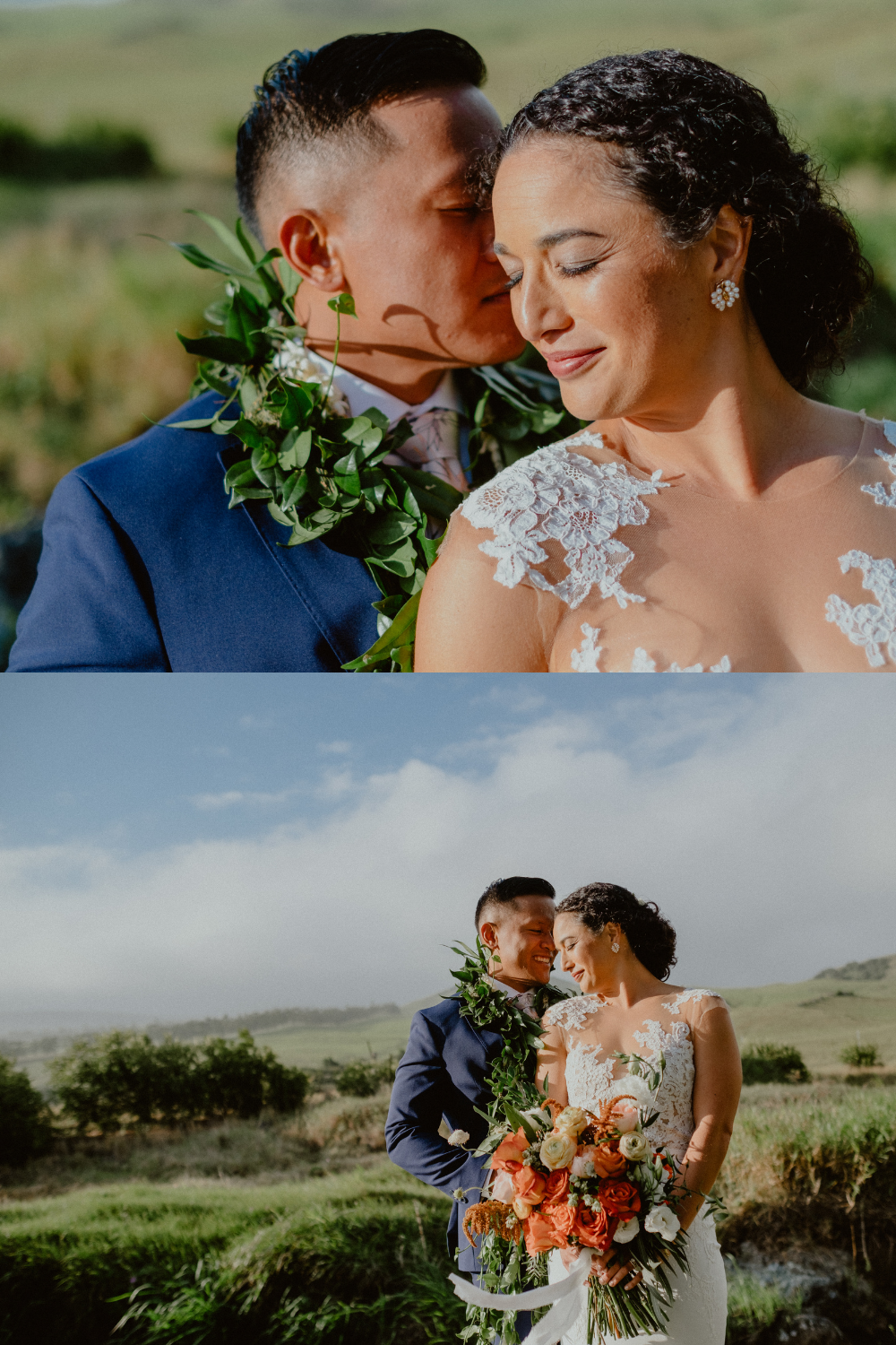 Newlywed photography of bride and groom with wedding day photography inspiration of Hawaii Big Island wedding with bride and groom walking after their Hawaiian elopement | Big Island Elopement, Hawaii Elopement Photographer, Hawaii Elopement and Wedding Inspiration, Hawaii Elopement ideas, Big Island Wedding Inspiration, Fall Hawaiian Wedding Ideas, Fall Wedding Inspiration, Hawaii Outdoor Wedding Ideas | chelseaabril.com