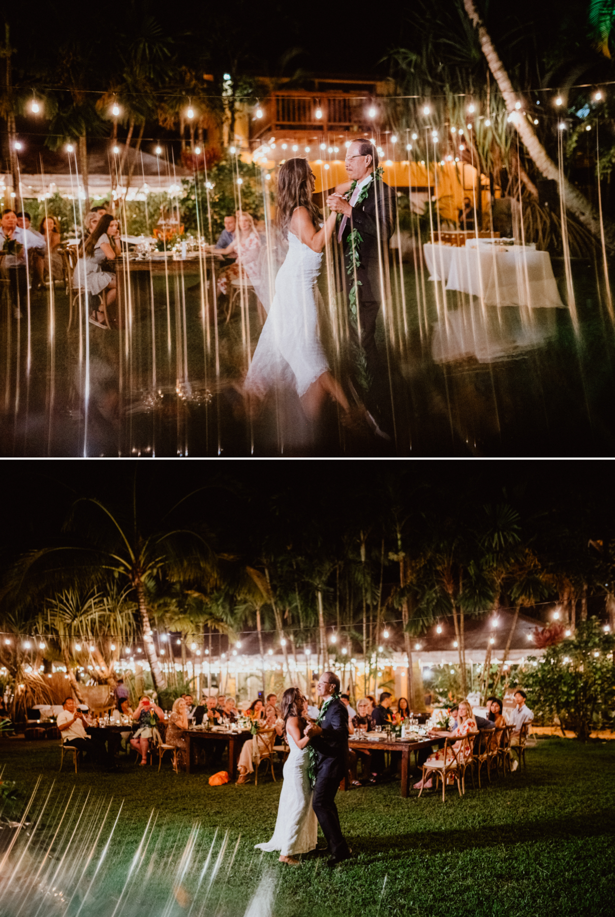Bride dancing with her father Hawaii wedding Hale Koa Estate