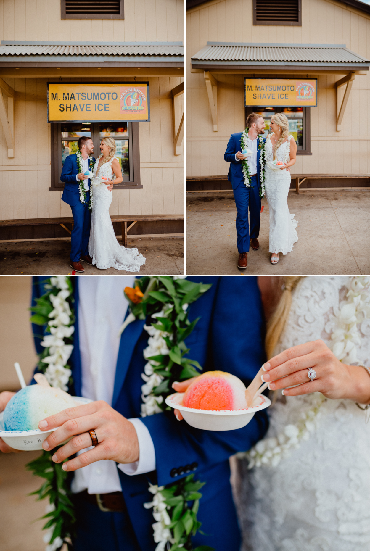 Bride and Groom in Matusmoto shave ice