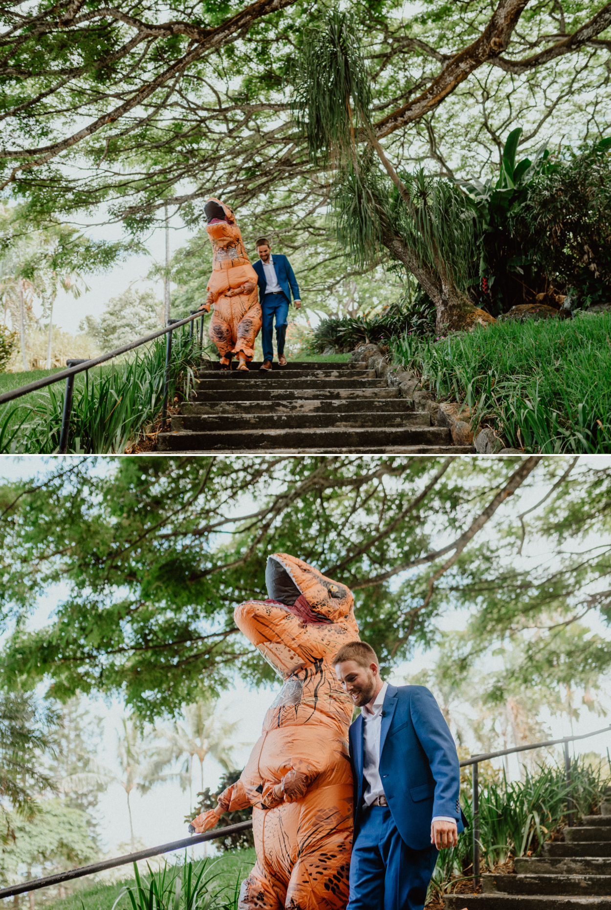Romantic walk around Paliku Gardens Venue at Kualoa Ranch Jurassic Park theme