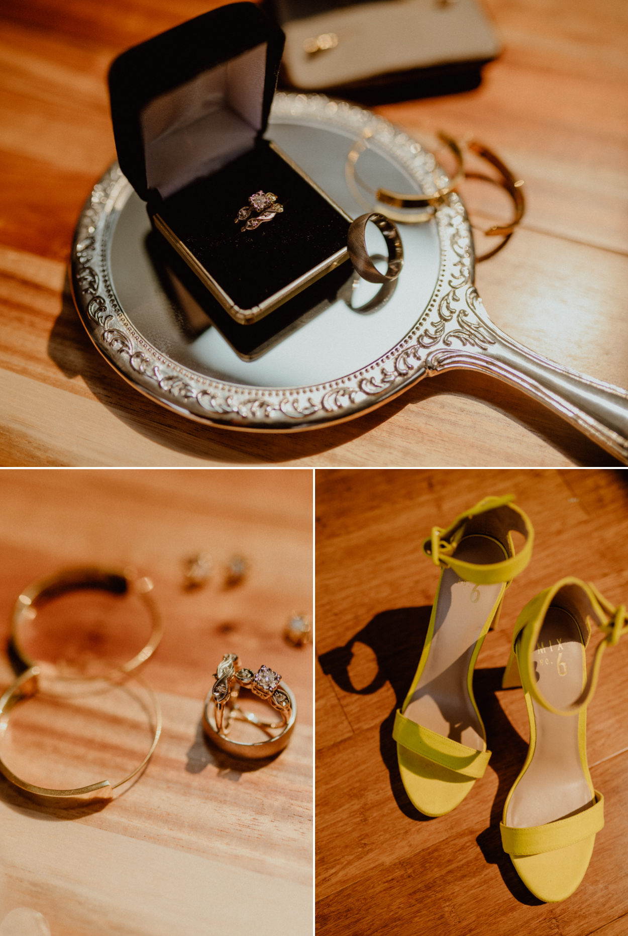 Dunn Gardens wedding details, shoes, ring, jewelry