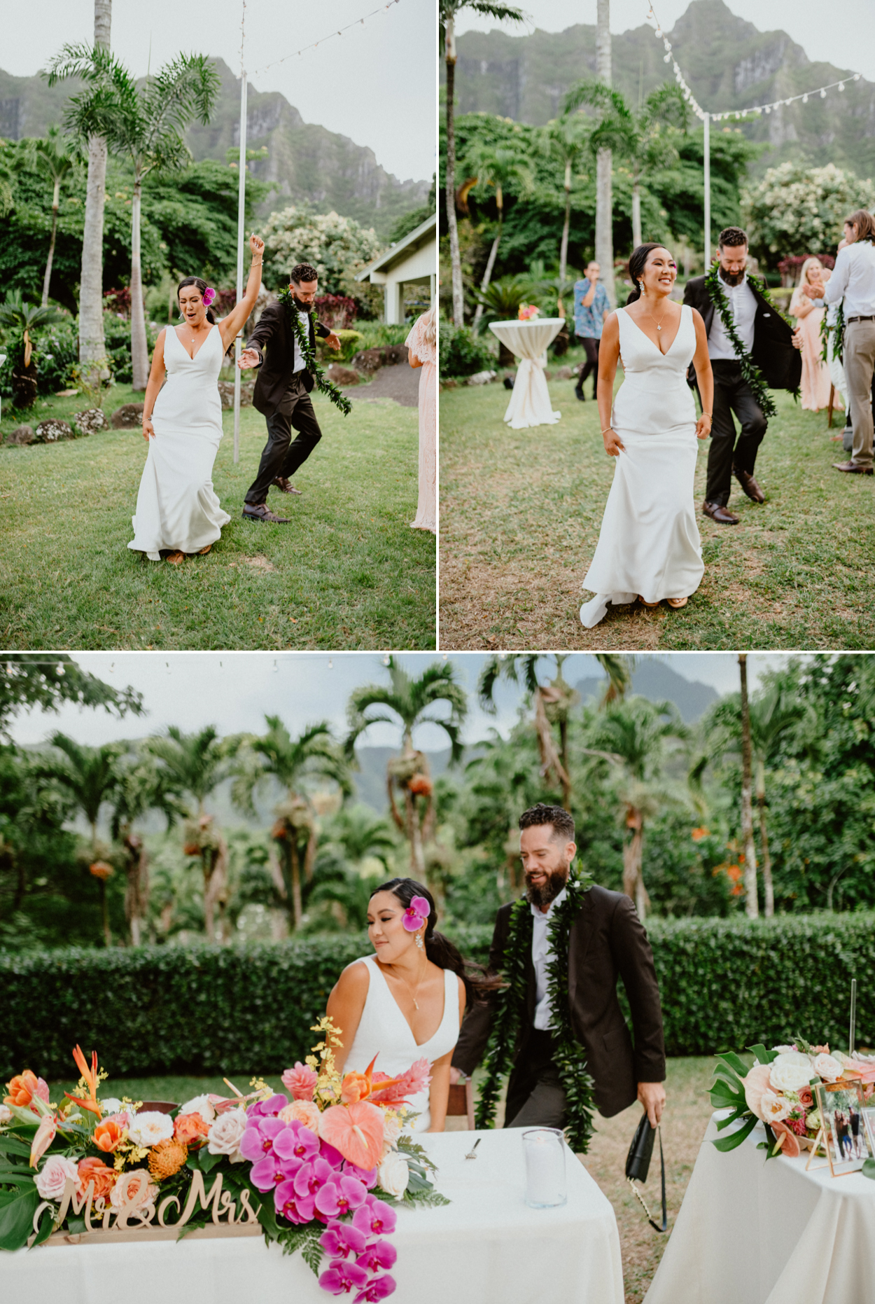 Moli'i fishpond Hawaii wedding reception couple dancing