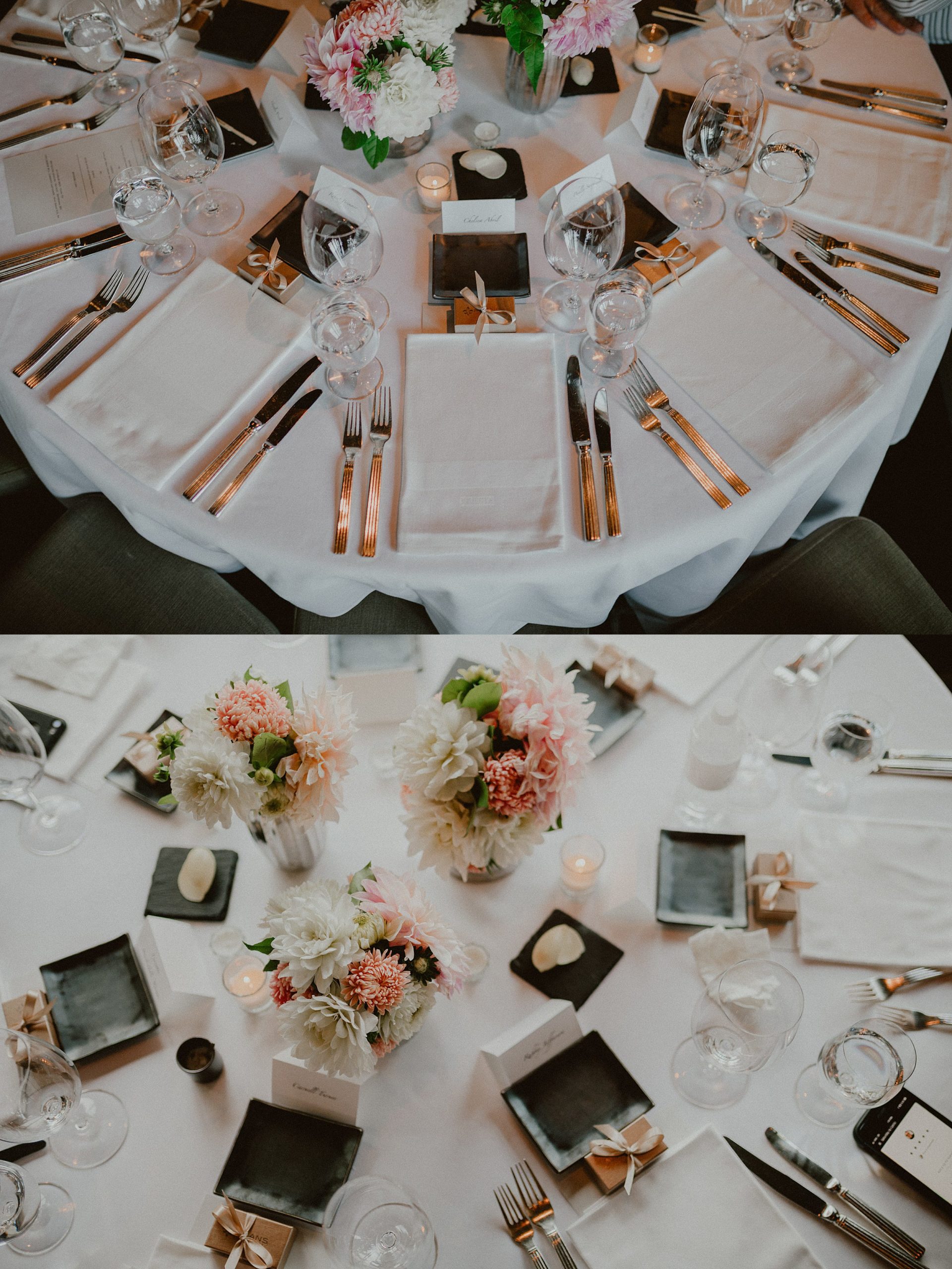 fine dining wedding reception table