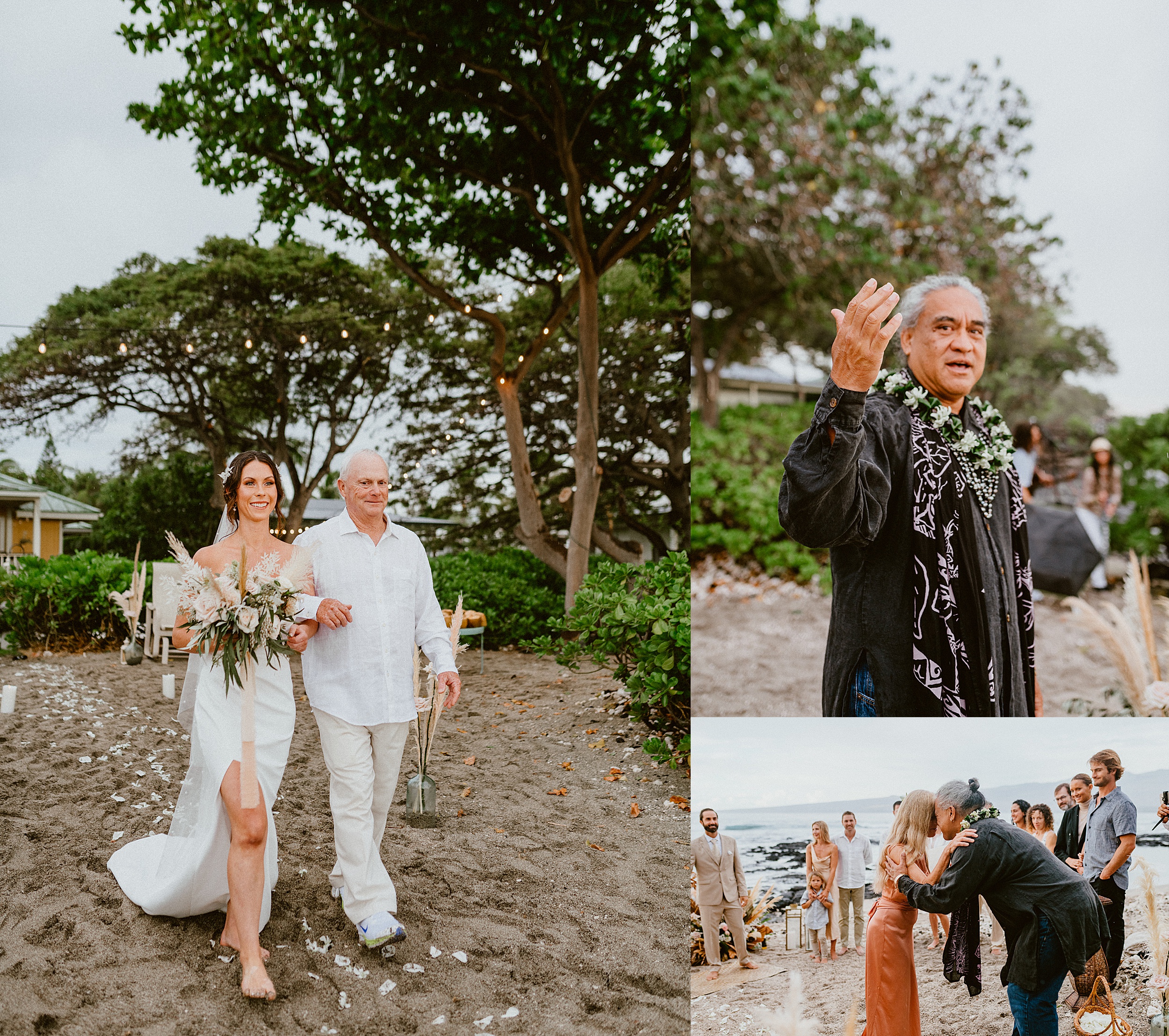 elopement ceremony with elopement party puako hawaii landscape